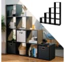 VICCO Treppenregal 10 Fächer Schwarz Raumteiler Stufenregal Bild 4