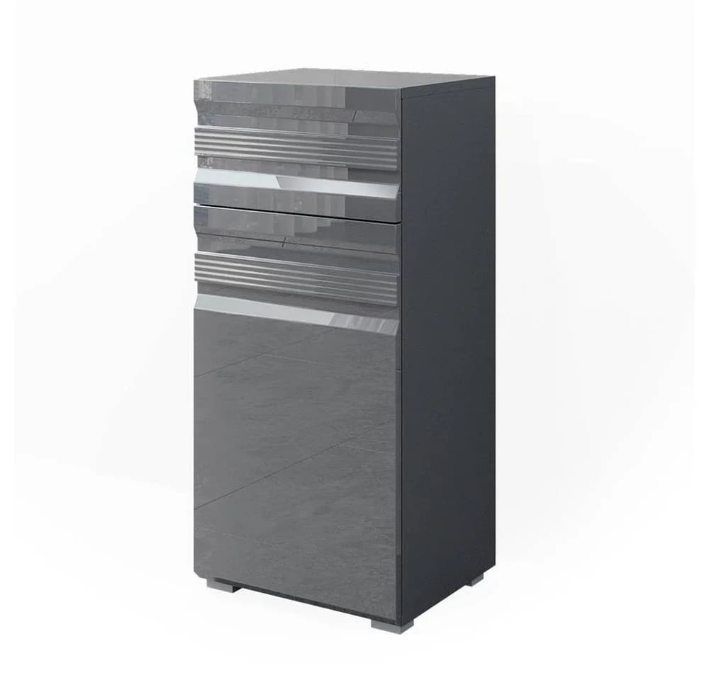 Vicco Midischrank Fredd Anthrazit Hochglanz Badregal - Bild 3