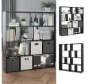 Vicco Raumteiler Pilar Schwarz 12 Fächer Bücherregal Standregal Bild 4