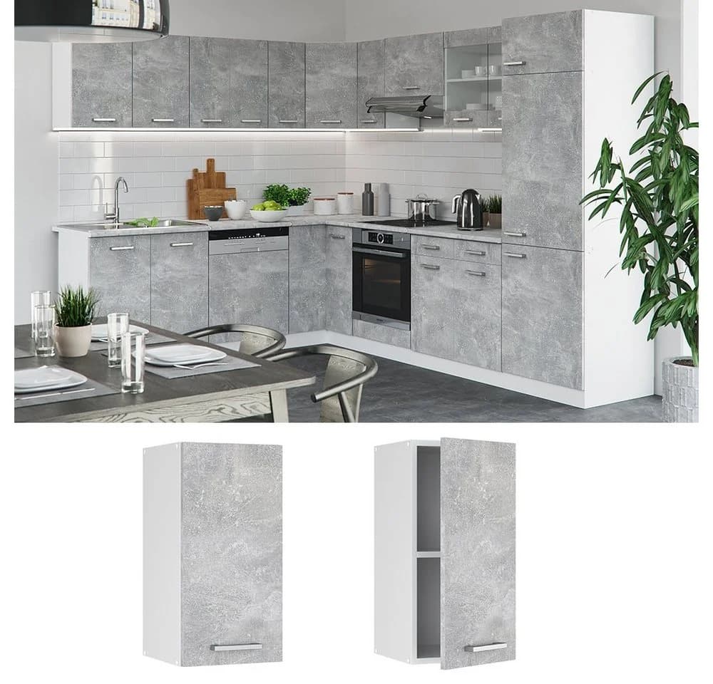 Vicco Hängeschrank R-Line Beton/Weiß 40 cm