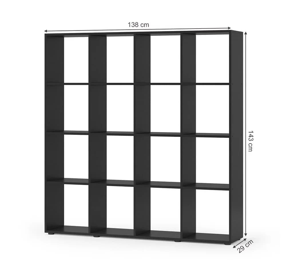 Vicco Raumteiler KARREE 16 Fächer Schwarz - Bild 5