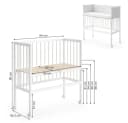 VitaliSpa® Beistellbett Sophie Weiß Höhenverstellbar mit Seitenschiene Bild 4