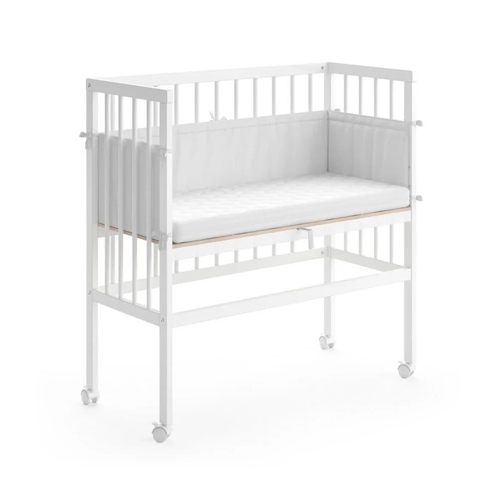 VitaliSpa® Beistellbett Sophie Weiß Höhenverstellbar mit Seitenschiene - Bild 5
