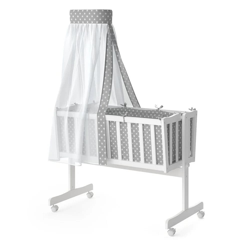 VitaliSpa® Babywiege Noah Weiß mit Schaukelfunktion und Rausfallschutz - Bild 5