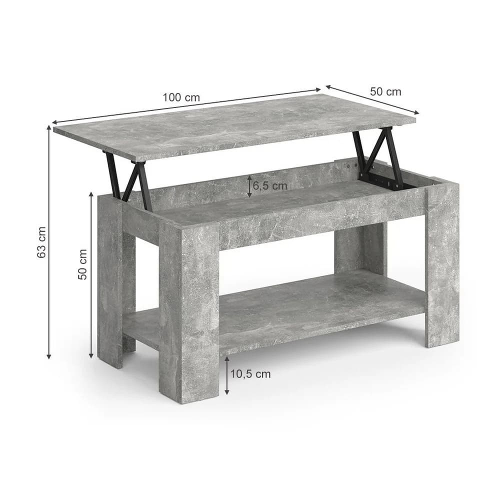 Vicco Couchtisch Lorenz Beton Liftfunktion höhenverstellbar - Bild 5