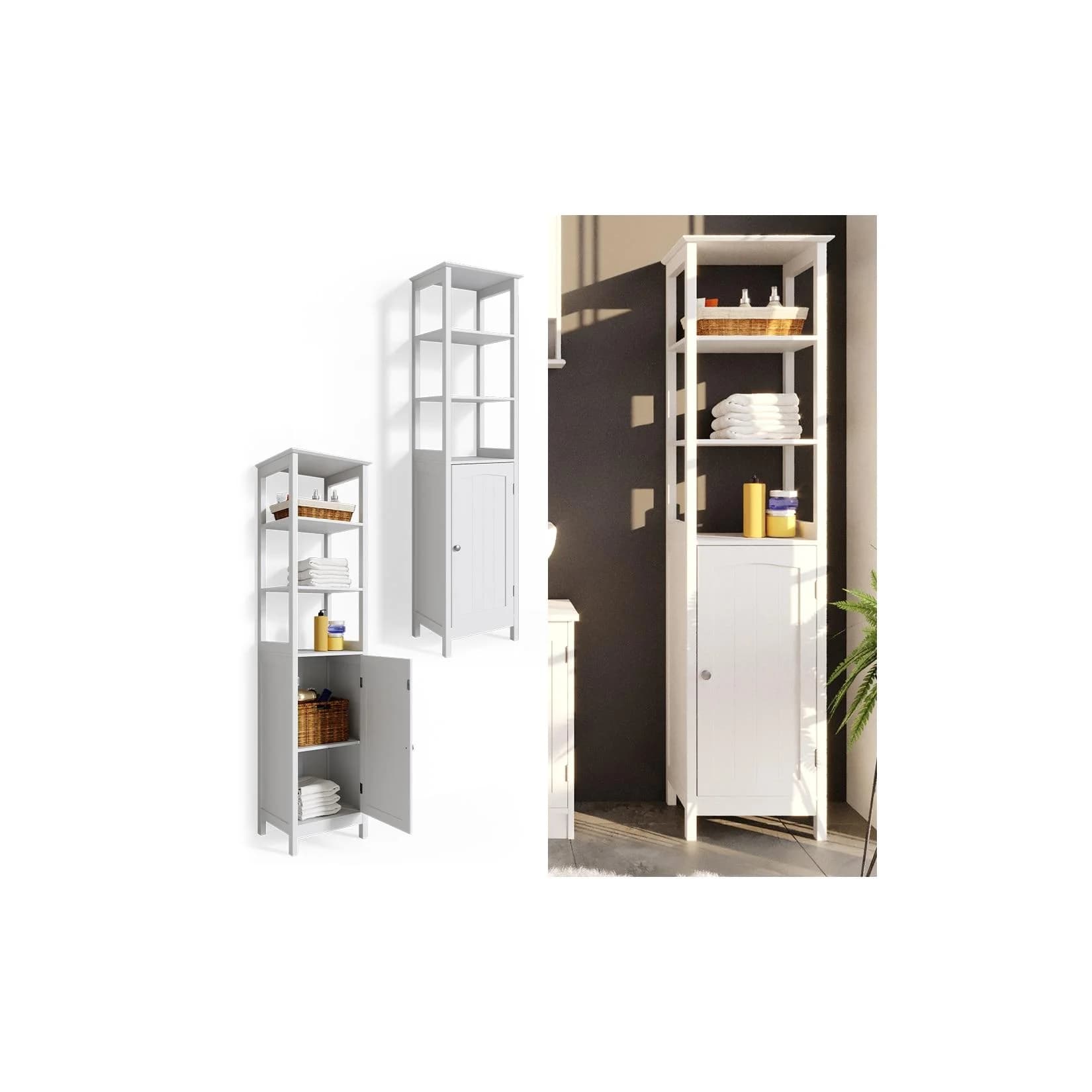 Vicco Badschrank Bianco Hochschrank 160x40x32cm Badregal Badmöbel Weiß Holz