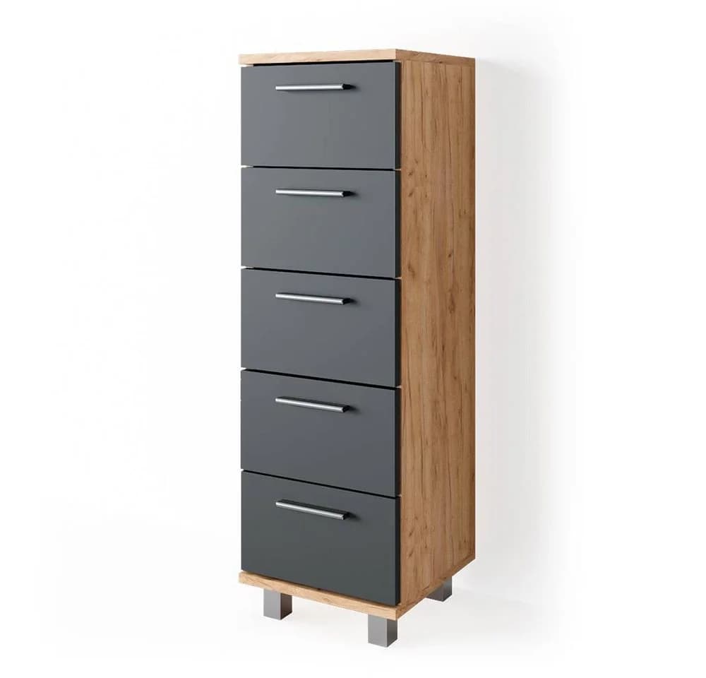 Vicco Beistellschrank Ilias Eiche Anthrazit Moderner Badschrank - Bild 3