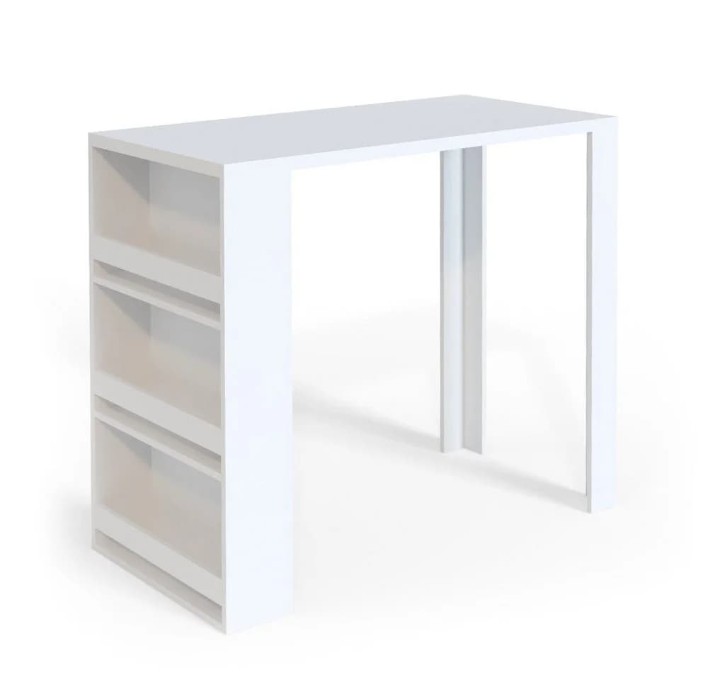 Vicco Bartisch Weiß Moderner Bartresen mit Regal