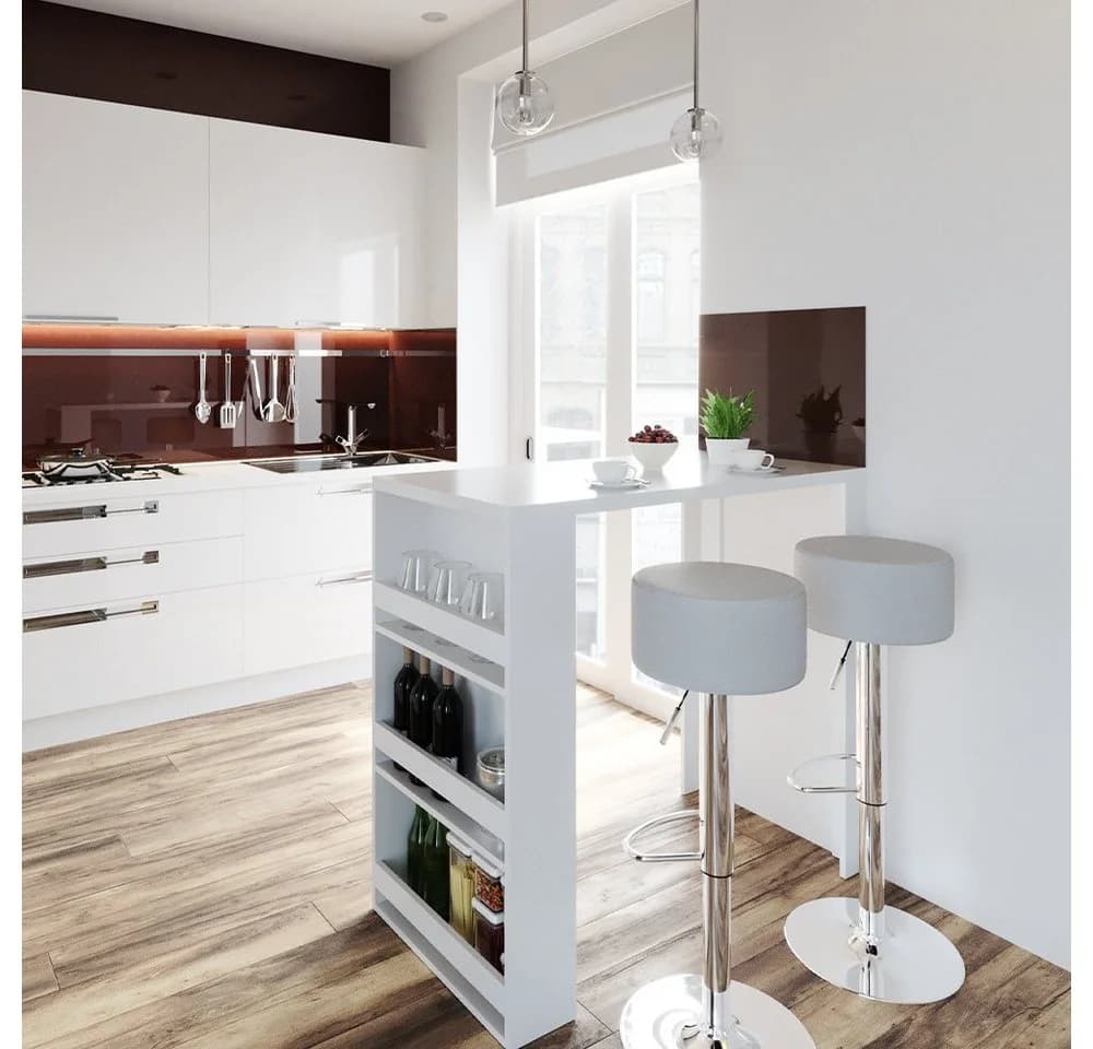 Vicco Bartisch Weiß Moderner Bartresen mit Regal - Bild 2