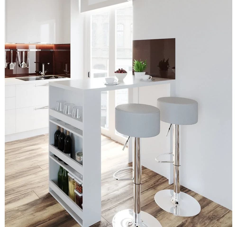 Vicco Bartisch Weiß Moderner Bartresen mit Regal - Bild 5