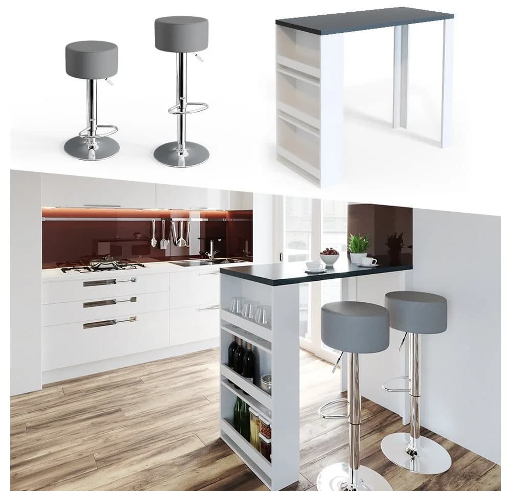 Vicco Bartisch Weiß Anthrazit 3 Fächer Modern - Bild 3