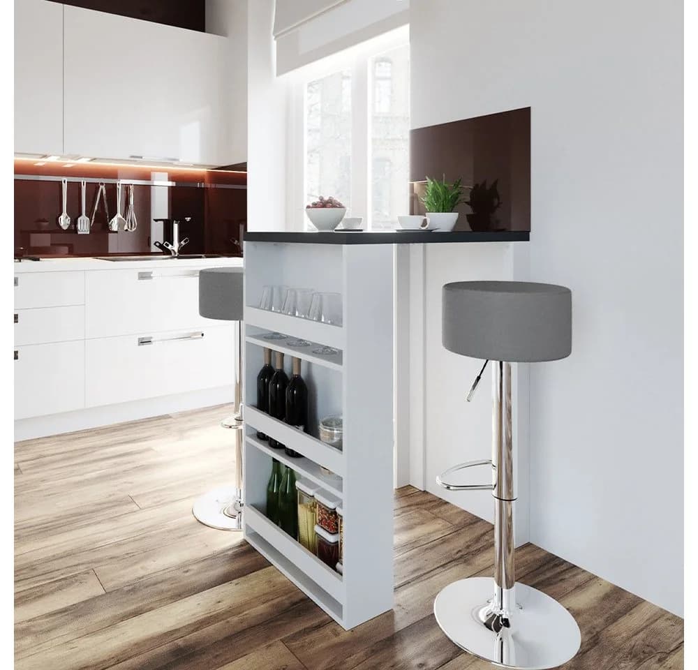 VICCO Bartisch Weiß/Anthrazit mit Stauraum - Bild 3