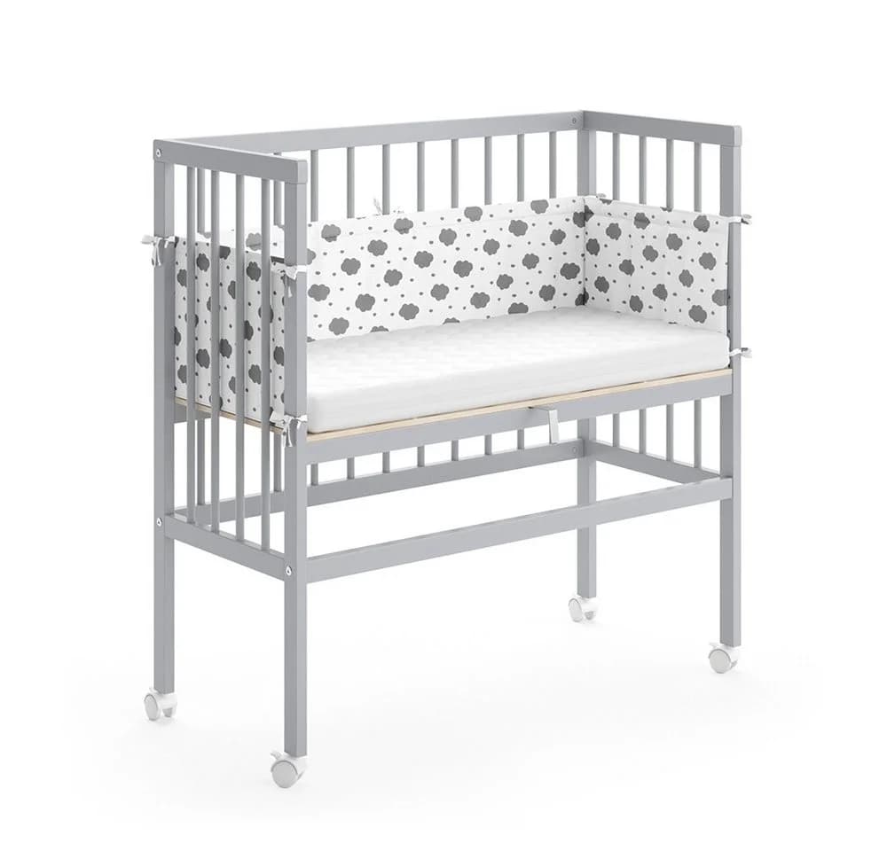 VitaliSpa® Beistellbett Sophie Grau - Höhenverstellbar mit Sicherheitsschutz - Bild 5
