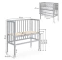 VitaliSpa® Beistellbett Sophie Grau 2 Seitenschienen Bild 4