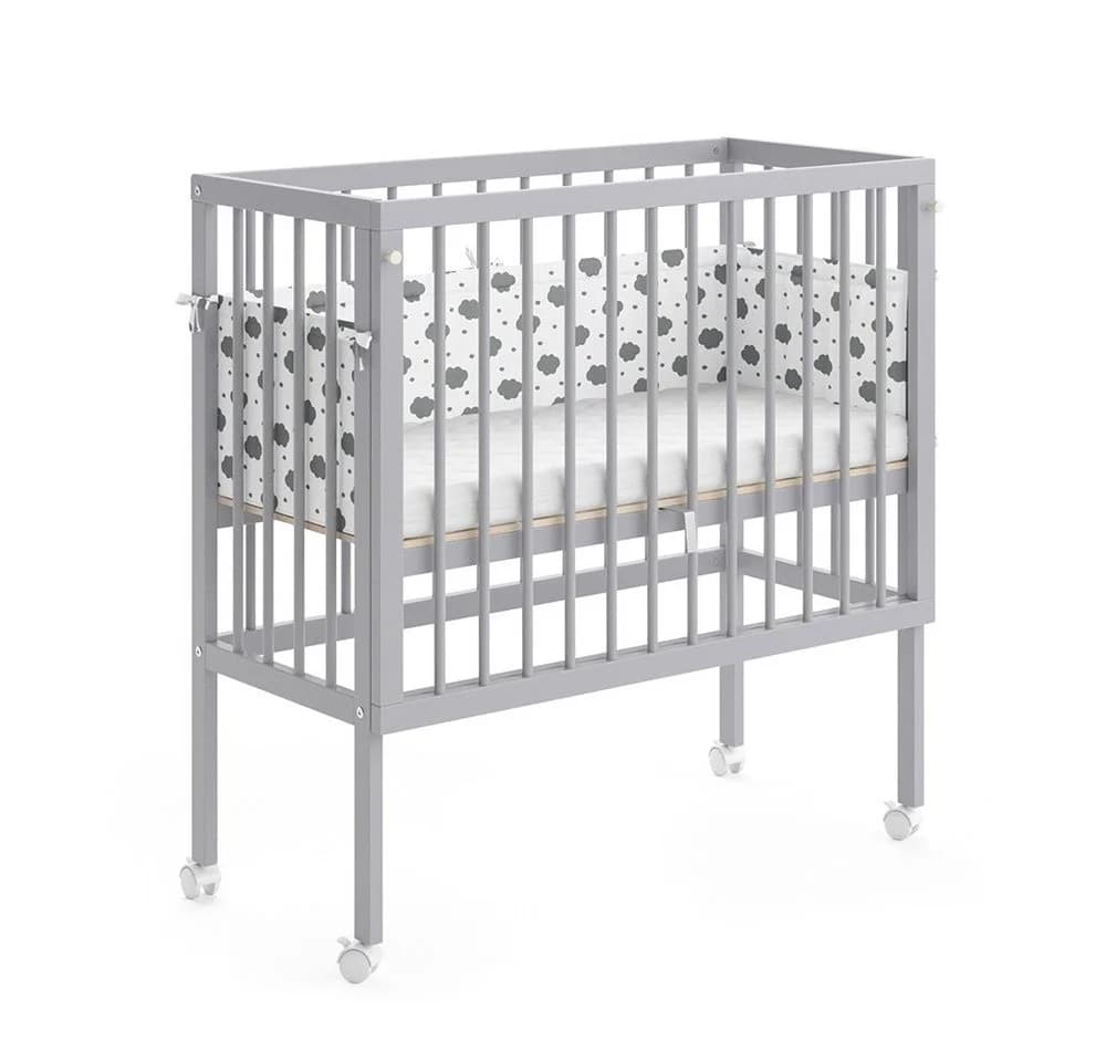 VitaliSpa® Beistellbett Sophie Grau 2 Seitenschienen - Bild 5
