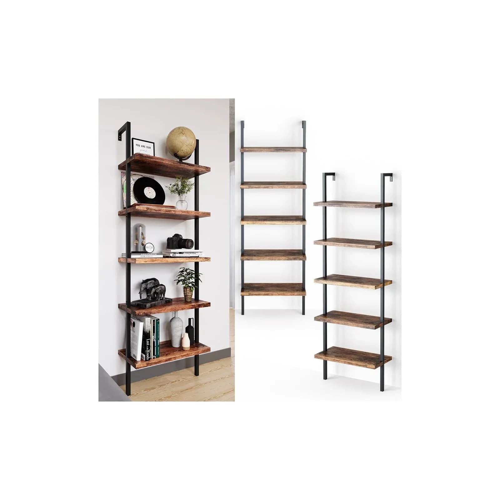 Vicco Loft Bücherregal Ava 5 Ablagen Vintage Standregal