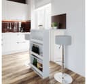VICCO Bartisch Weiß mit integriertem Regal - Stehtisch für Küche Bild 3