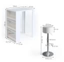 VICCO Bartisch Weiß mit integriertem Regal - Stehtisch für Küche Bild 5
