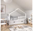 VitaliSpa® Hausbett Design Weiß mit Schublade und Lattenrost Bild 3