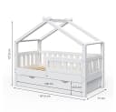 VitaliSpa® Hausbett Design Weiß mit Schublade und Lattenrost Bild 4