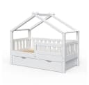 VitaliSpa® Hausbett Design Weiß mit Schublade und Lattenrost Bild 5