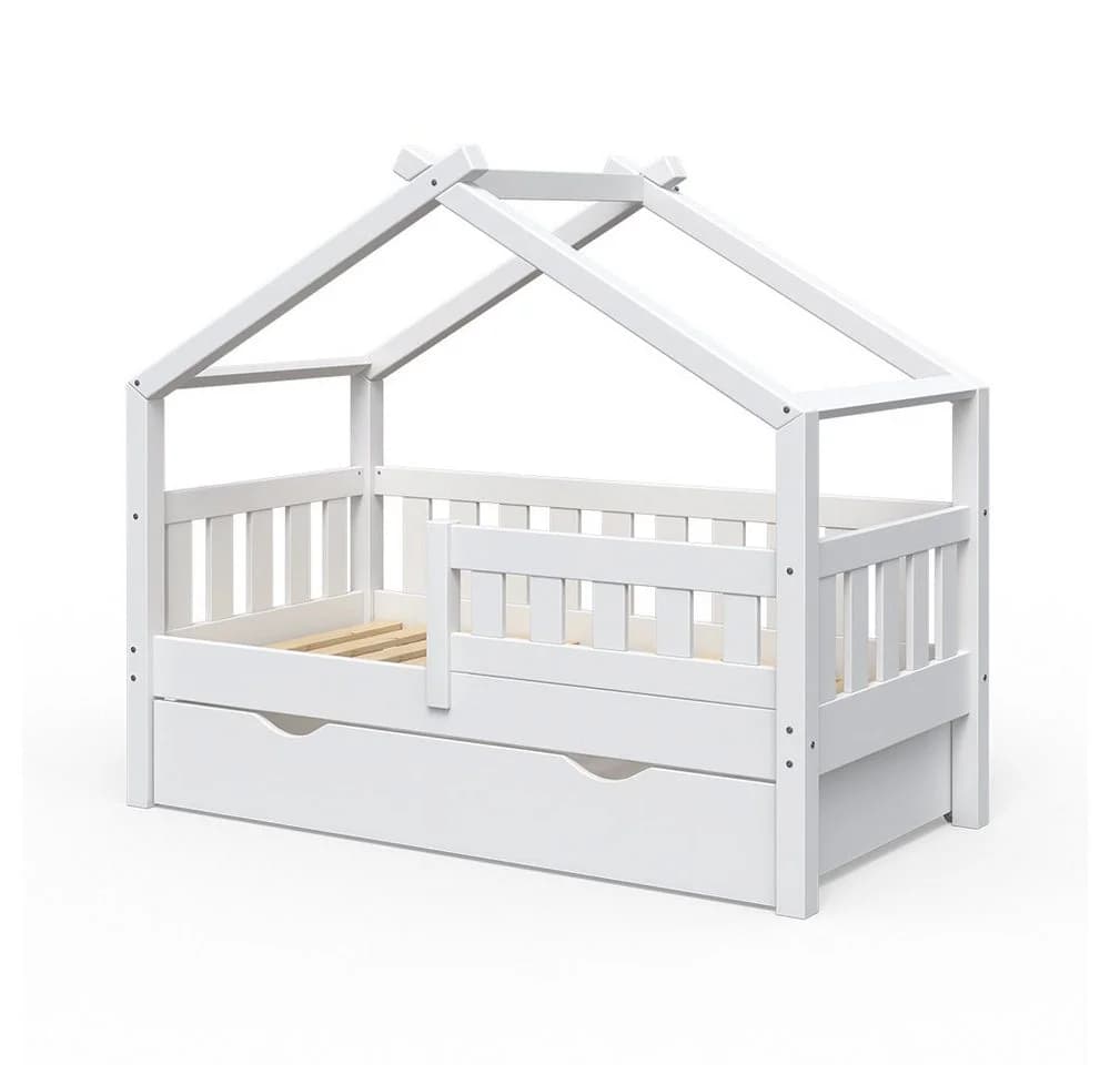 VitaliSpa® Hausbett Design Weiß mit Schublade und Lattenrost - Bild 5