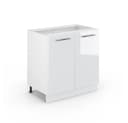 Vicco Unterschrank Fame-Line Weiß Hochglanz 80 cm mit Regal Bild 3