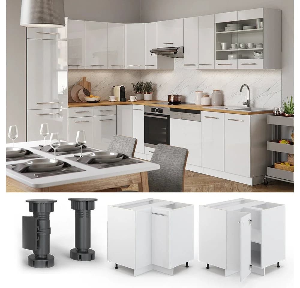 Vicco Eckunterschrank Fame-Line Weiß Hochglanz - Bild 5