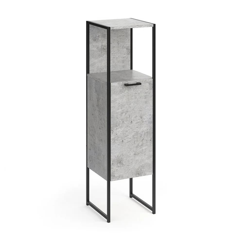 Vicco Midischrank Fyrk Beton/Schwarz 3 Fächer Badregal - Bild 3