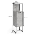 Vicco Midischrank Fyrk Beton/Schwarz 3 Fächer Badregal Bild 4
