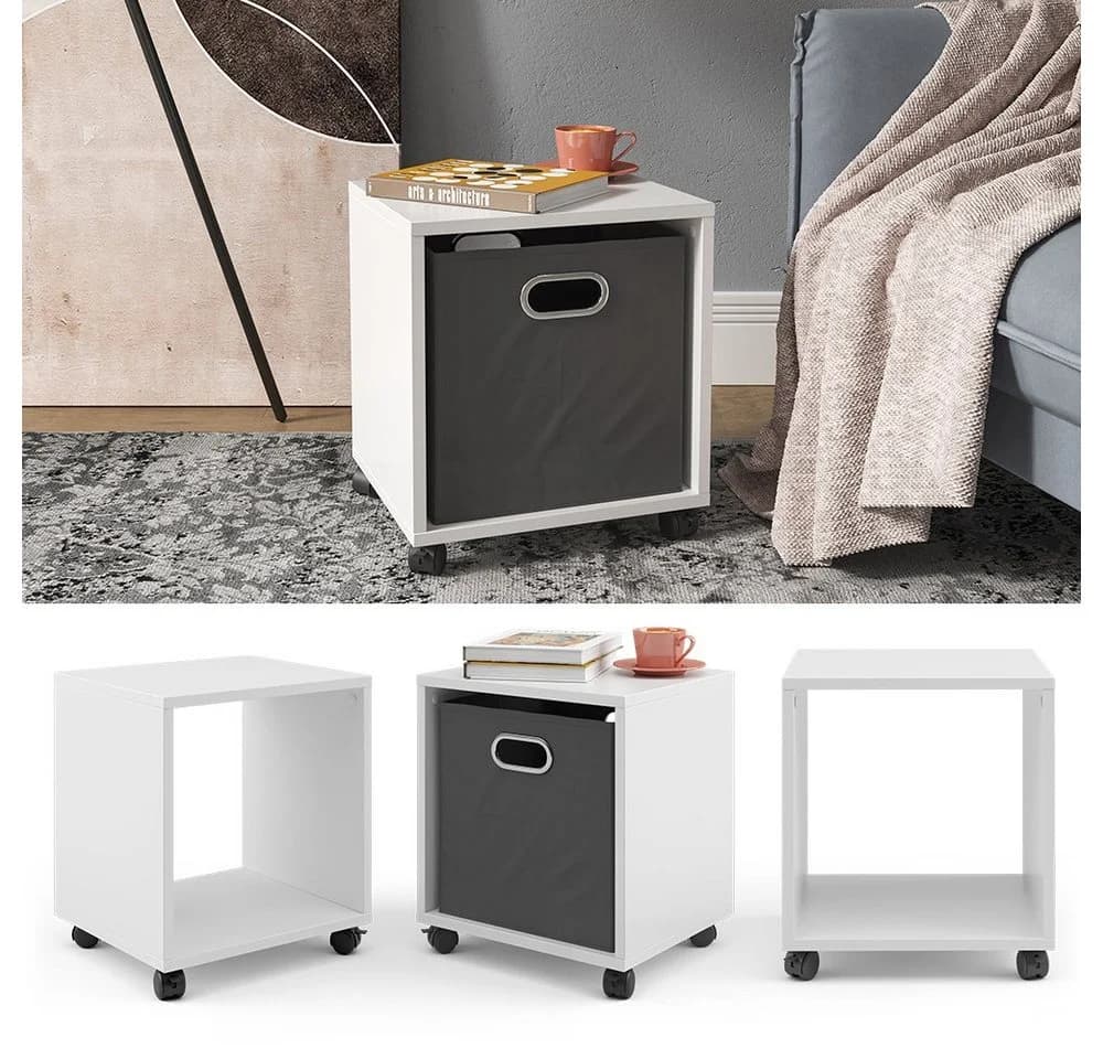 Vicco Rollcontainer 1 Fach Büroregal Weiß Melaminharz