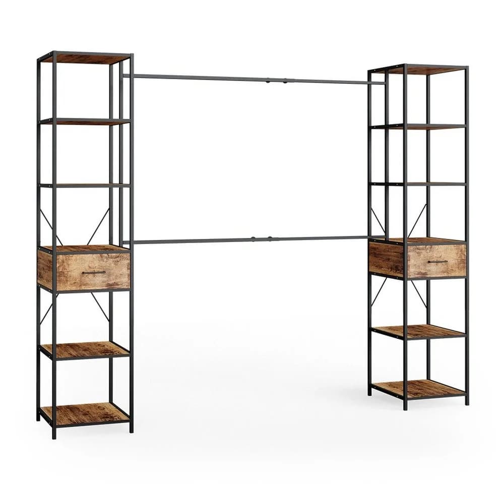 Vicco Kleiderschrank Fyrk Eiche rustikal Schwarz Loft-Stil - Bild 2