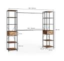 Vicco Kleiderschrank Fyrk Eiche rustikal Schwarz Loft-Stil Bild 5
