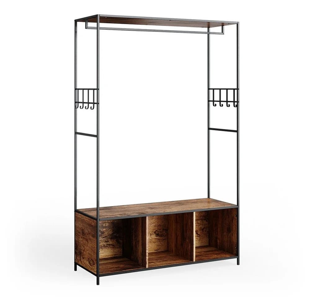 Vicco Kleiderschrank Fyrk Antikholz-Optik Garderobenschrank mit Sitzbank - Bild 2