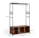 Vicco Kleiderschrank Fyrk Antikholz-Optik Garderobenschrank mit Sitzbank Bild 5