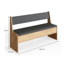 Vicco Eckbank Roman mit Truhe Goldkraft Eiche/Anthrazit Bild 4