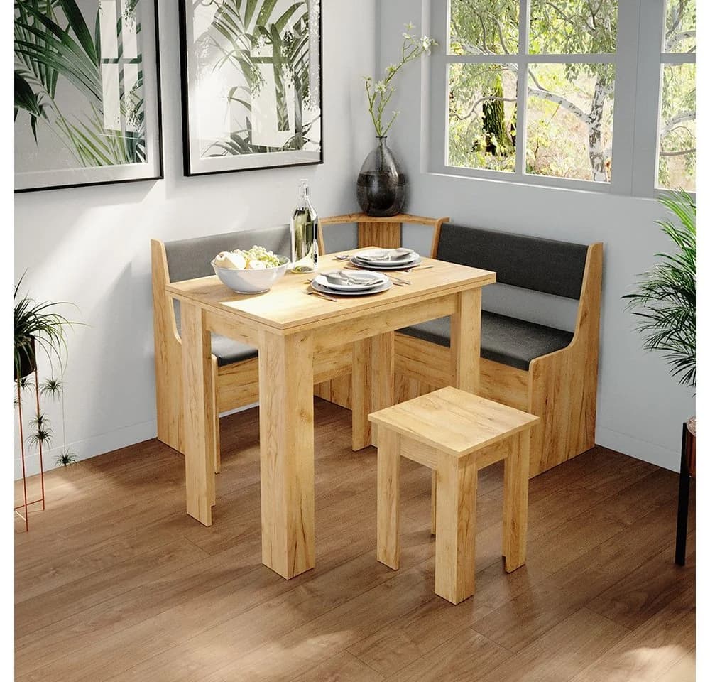 Vicco Eckbankgruppe Roman Goldkraft Eiche/Anthrazit mit Polsterung - Bild 5