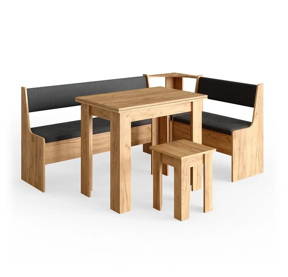 Vicco Eckbankgruppe Roman Eiche/Anthrazit 5-tlg. mit Tisch - Bild 2