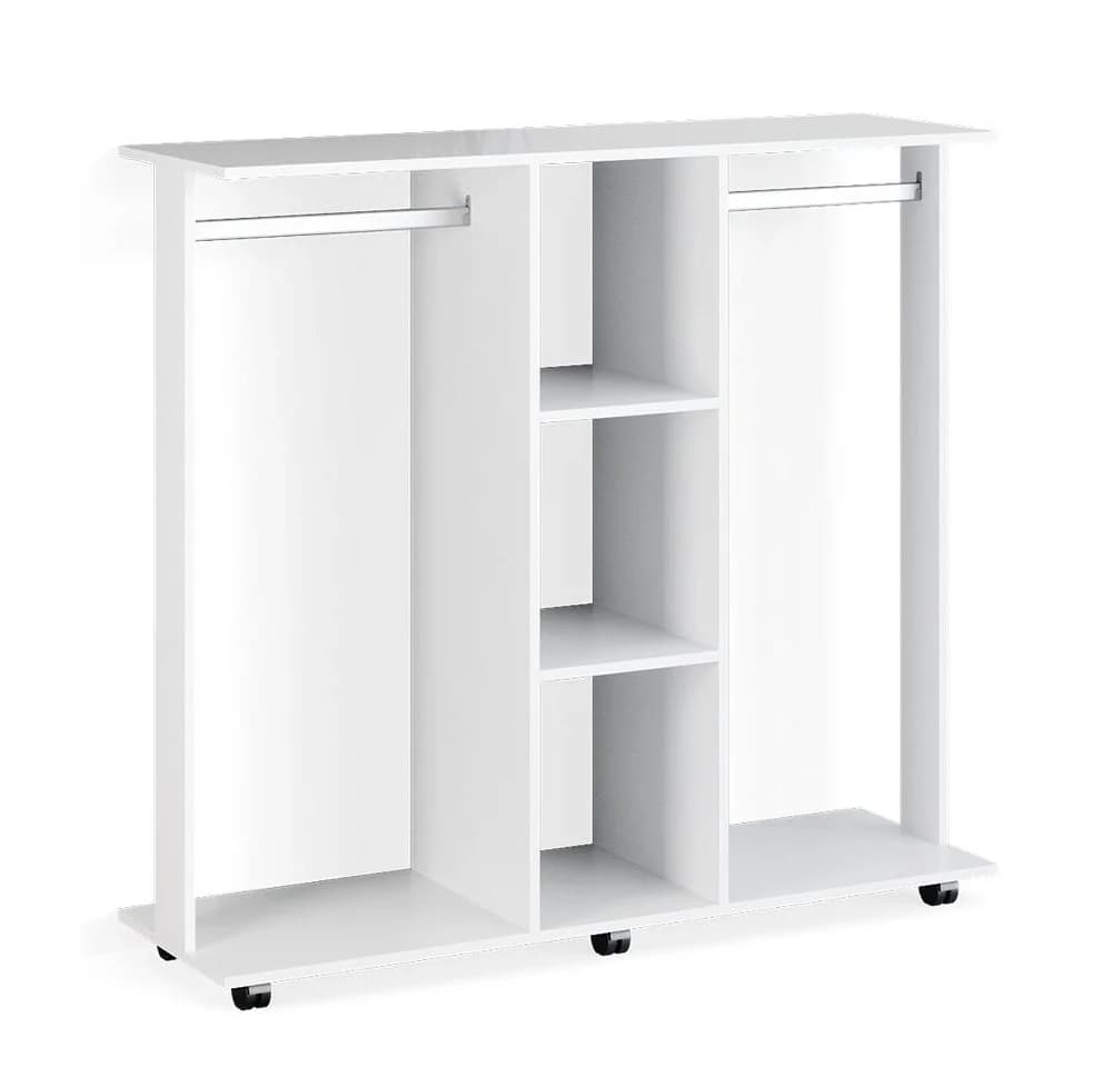 Vicco Kleiderschrank Robbie Weiß mit Rädern - Bild 2