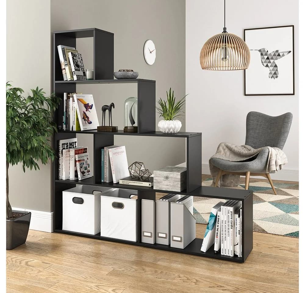 Vicco Treppenregal ASYM Raumteiler Schwarz Skandinavisch - Bild 3