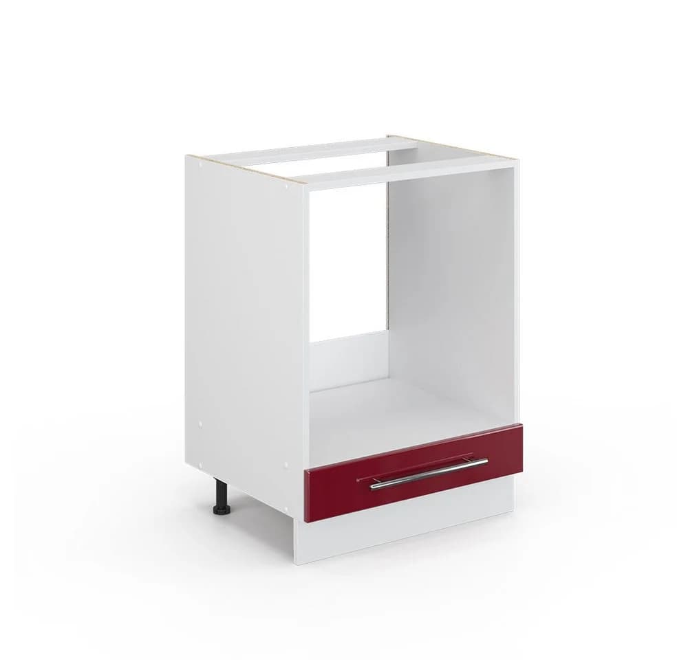 Vicco Herdumbauschrank Fame-Line Bordeaux Hochglanz Weiß 60 cm - Bild 3