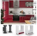 Vicco Herdumbauschrank Fame-Line Bordeaux Hochglanz Weiß 60 cm Bild 5