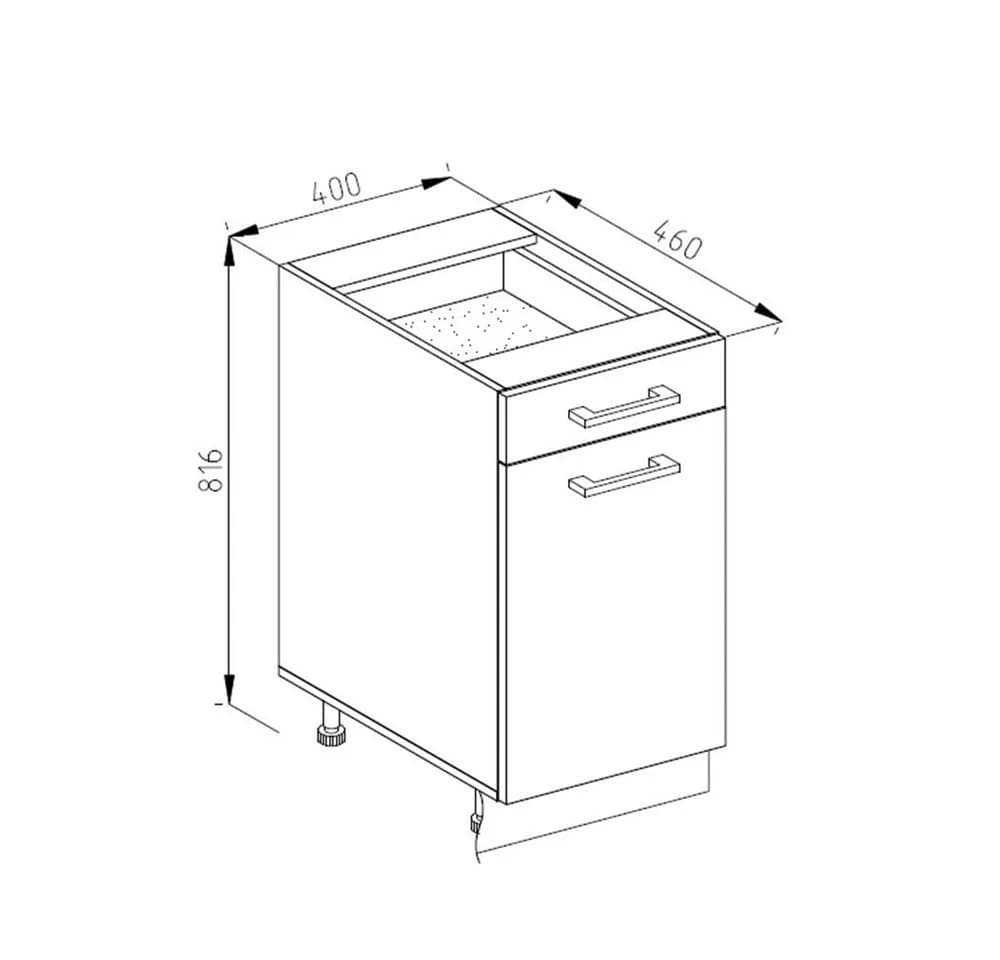 Vicco Unterschrank R-Line Anthrazit/Goldkraft Eiche 40 cm - Bild 2
