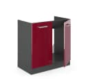 Vicco Spülenunterschrank R-Line Rot Hochglanz Anthrazit Bild 5