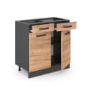 Vicco Unterschrank R-Line Schubladenunterschrank Goldkraft Eiche Anthrazit Bild 5