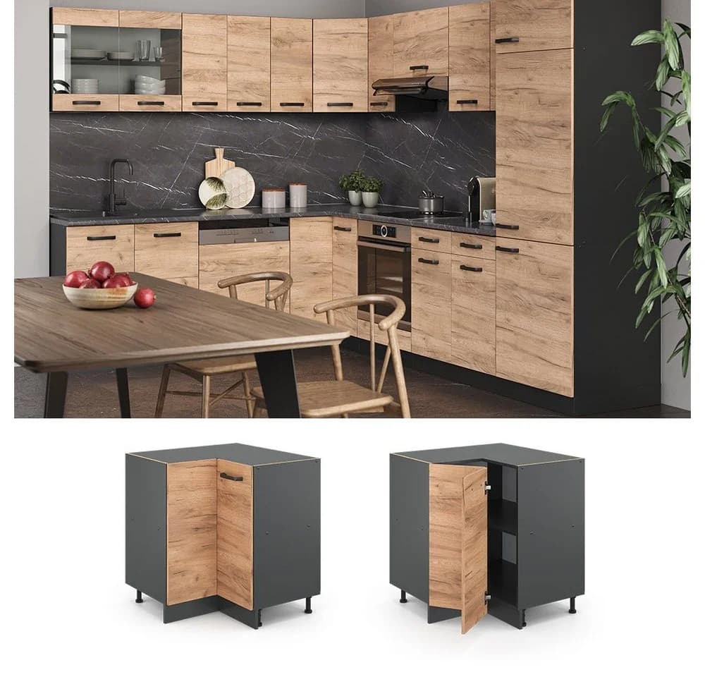 Vicco Eckunterschrank R-Line Goldkraft Eiche Anthrazit - Bild 4
