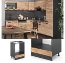 Vicco Herdumbauschrank R-Line Anthrazit Goldkraft Eiche 60 cm Bild 4