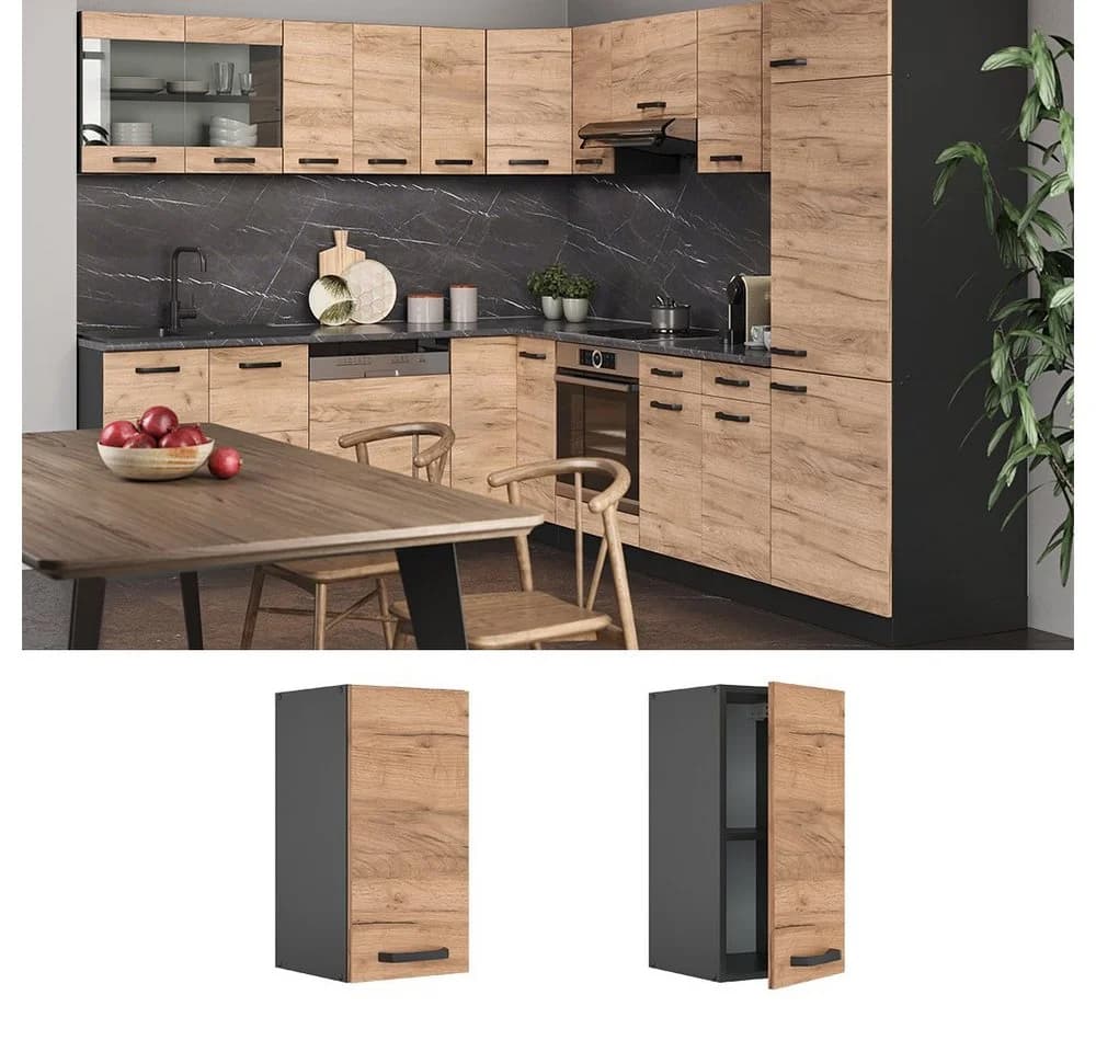 Vicco Hängeschrank R-Line Anthrazit/Goldkraft Eiche 30 cm - Bild 2