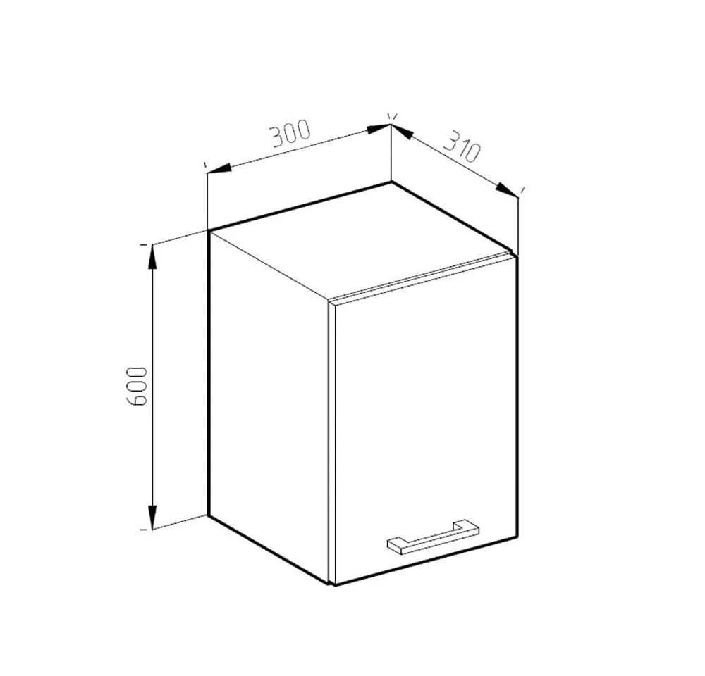 Vicco Hängeschrank R-Line Anthrazit/Goldkraft Eiche 30 cm - Bild 4