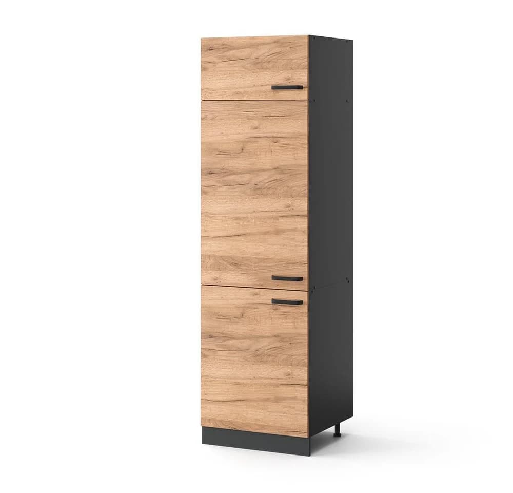 Vicco Kühlumbauschrank R-Line Anthrazit/Goldkraft Eiche 60 cm - Bild 3